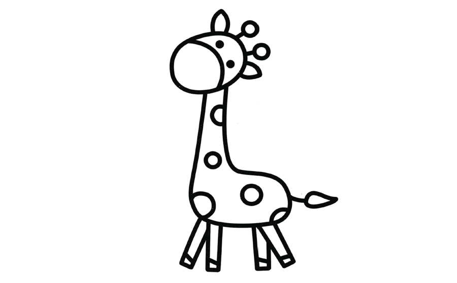长颈鹿简笔画a4纸-简笔画长颈鹿