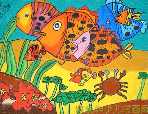 儿童画水彩画-海底世界