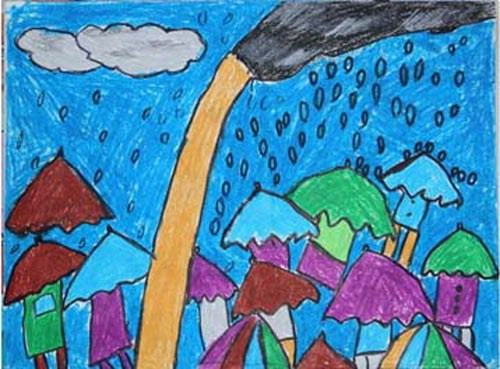 空气污染 - 儿童画画大全_简单漂亮儿童画作品_基础入门儿童绘画教程